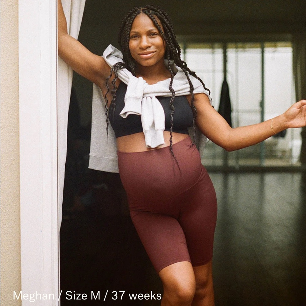 Women's Burgundy Maternity Shorts